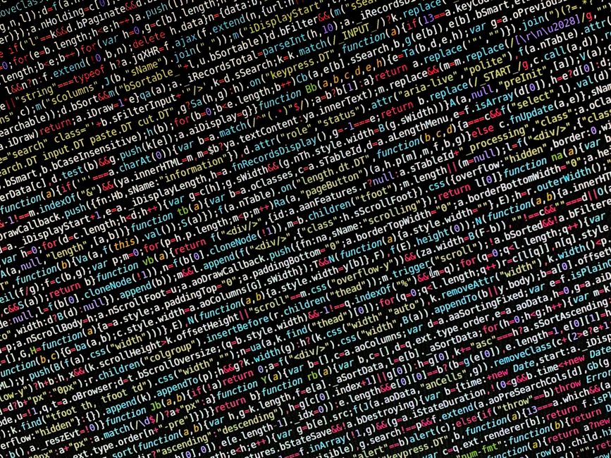 The image displays the screen of a computer or laptop with HTML code visible, including tags such as <DOCTYPE html>, <html>, <head>, and <body>. The code features meta tags, a